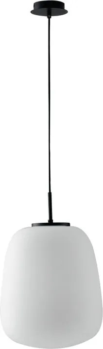 Lampadario Neoclassico Tolomeo nero paralume bianco E27 Ø39cm LUCE AMBIENTE DESIGN