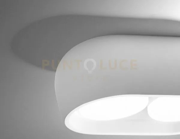 Mysia lampada da soffitto 2 luci bianca in gesso attacco gx54