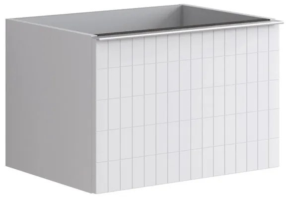 Mobile da bagno sotto lavabo Pixel bianco laccato opaco L 60 x H 40 x P 45.5 cm 2 cassetti, lavabo non incluso