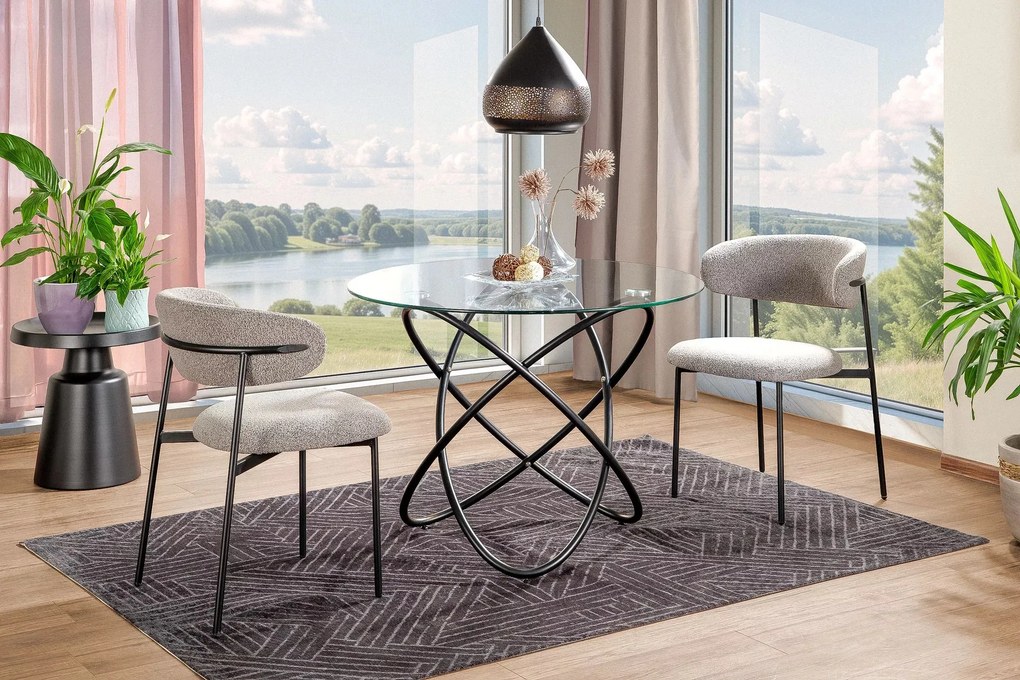Tavolo Orbit in vetro trasparente – Ø100x75 cm