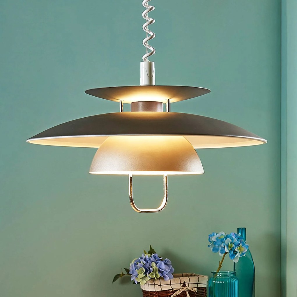 Lampada a sospensione Nadija Lindby, dimmerabile, Alluminio / Grigio / Zincato, Cucina, Metallo, Scandinavo, Lampada a sospensione