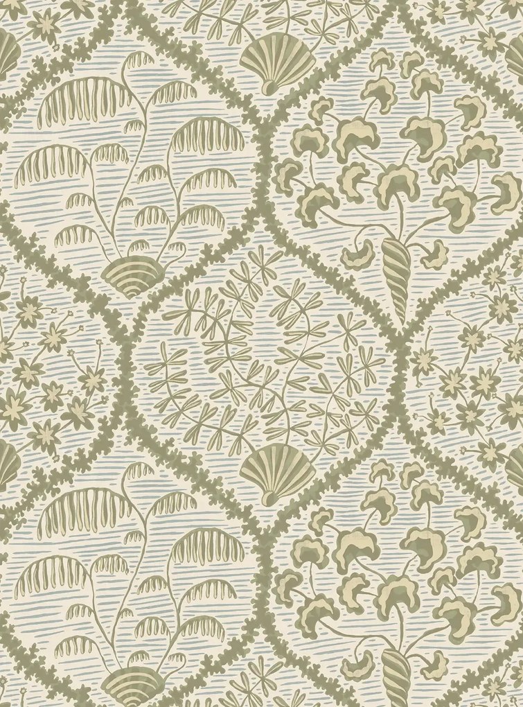 Josephine Munsey Carta da parati Sowerby - Soft Olive and Shortwood