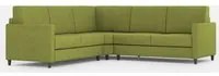 Divano Angolare 5 Posti 241x241x85 cm Karay in Tessuto Verde