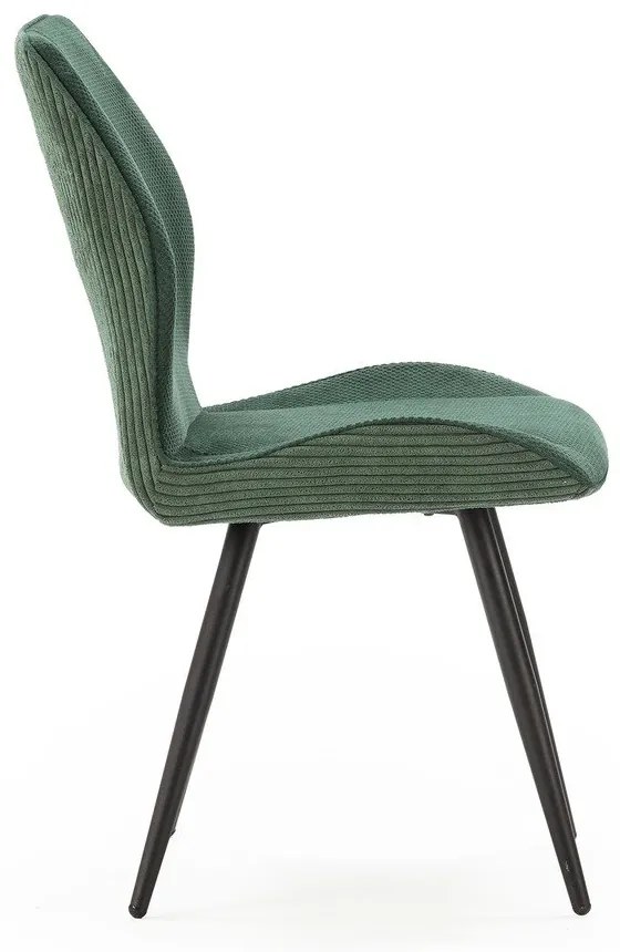Set di 2 sedie da pranzo in velluto a coste verde Adaya - Marckeric