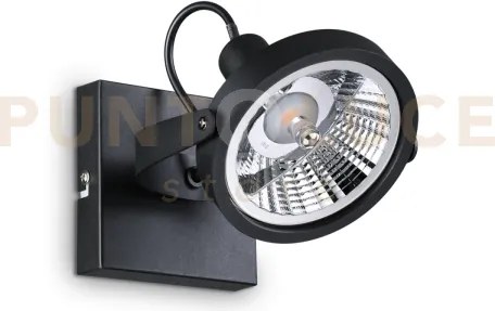 Glim spot con 1 faretto attacco gu10  lampadina inclusa nero