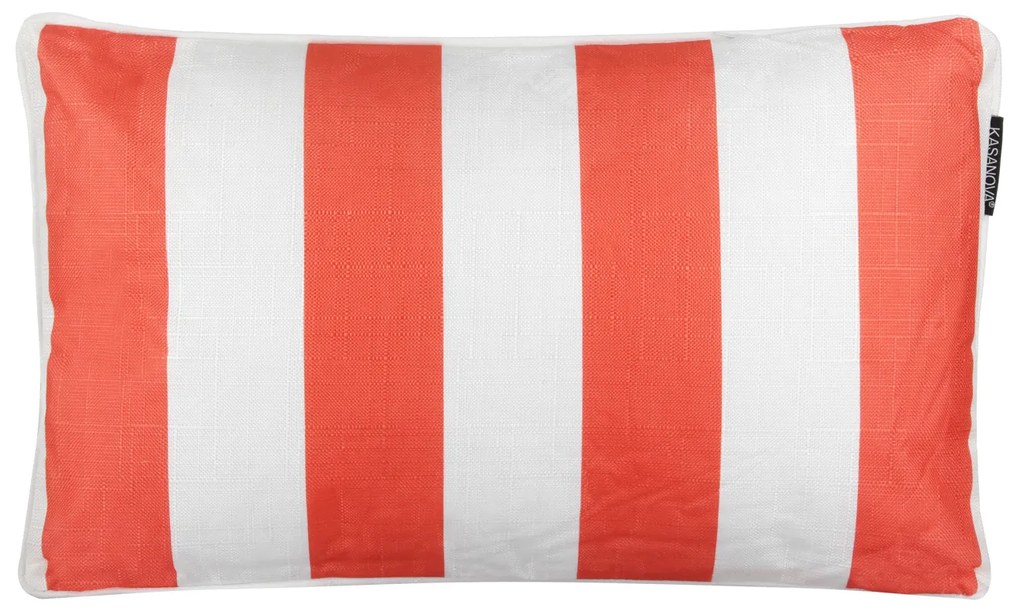Cuscino divano righe corallo 30x50 cm idrorepellente