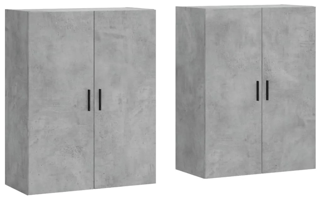 Mobili a parete 2 pz grigio cemento 69,5x34x90 cm