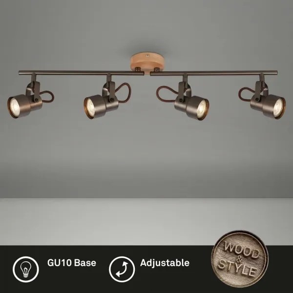 Briloner 2872-045 - Faretto LED TAHUN 4xGU10/5W/230V 3000K marrone