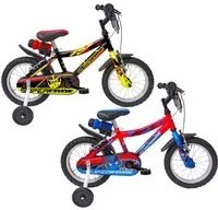 Bicicletta per Bambino 14 2 Freni Super Hero Nero e Giallo o Rosso e Blu