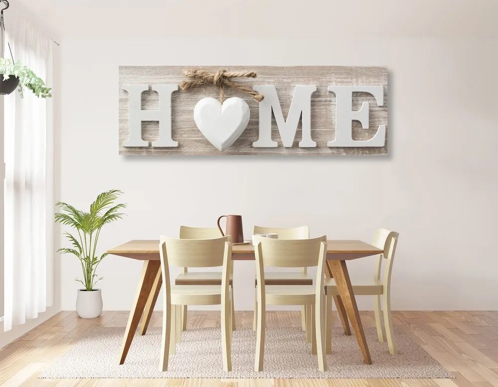 Quadro su tela – Con scritta Home in stile vintage
