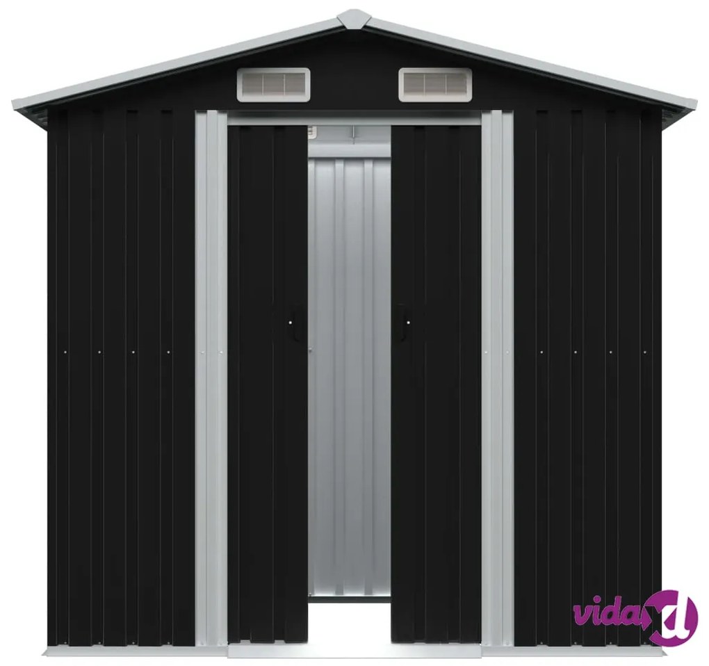 vidaXL Capanno Attrezzi da Giardino Antracite Acciaio 204x132x186 cm
