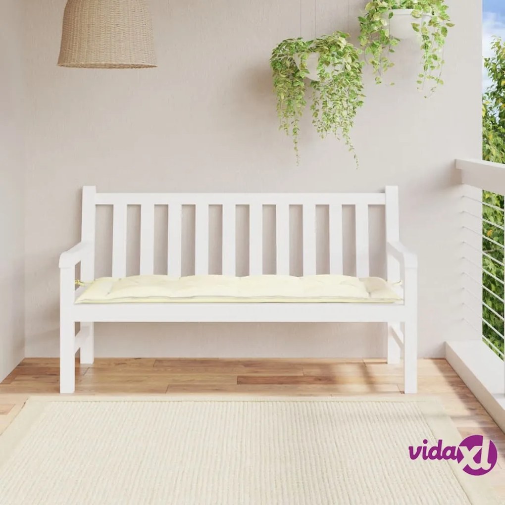 vidaXL Cuscino per Panca Bianco Crema 150x50x7 cm in Tessuto Oxford