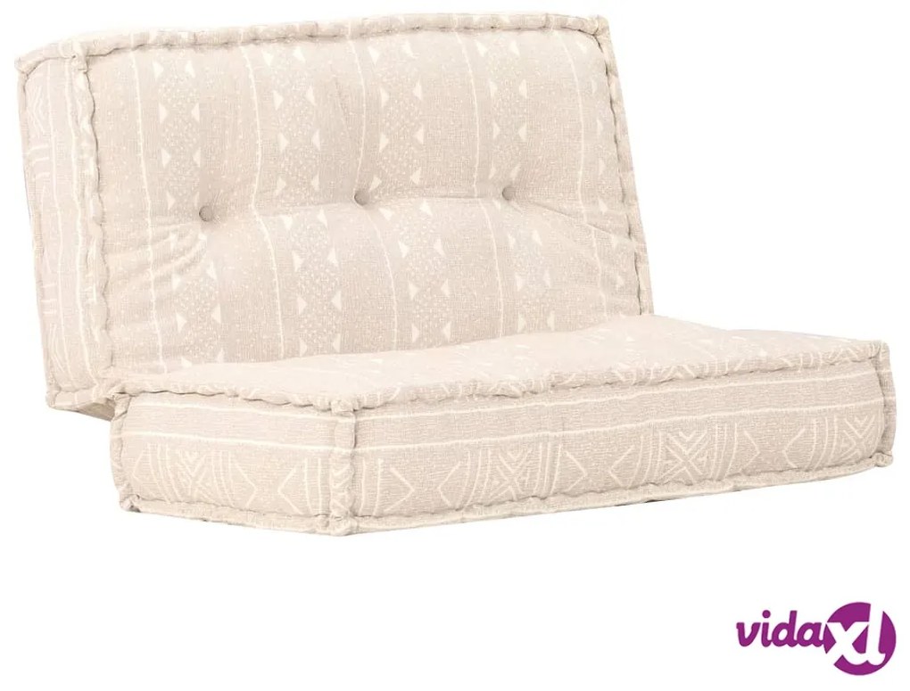 vidaXL Pouf 100x100x20 cm in Tessuto Beige