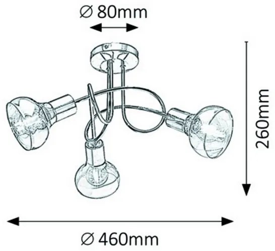 Rabalux 5548 - Lampadario fisso HOLLY 3xE14/40W/230V oro