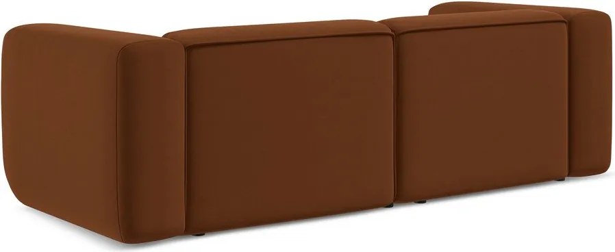 Divano arancione/marrone con rivestimento in velluto 228 cm Ekahi – Makamii