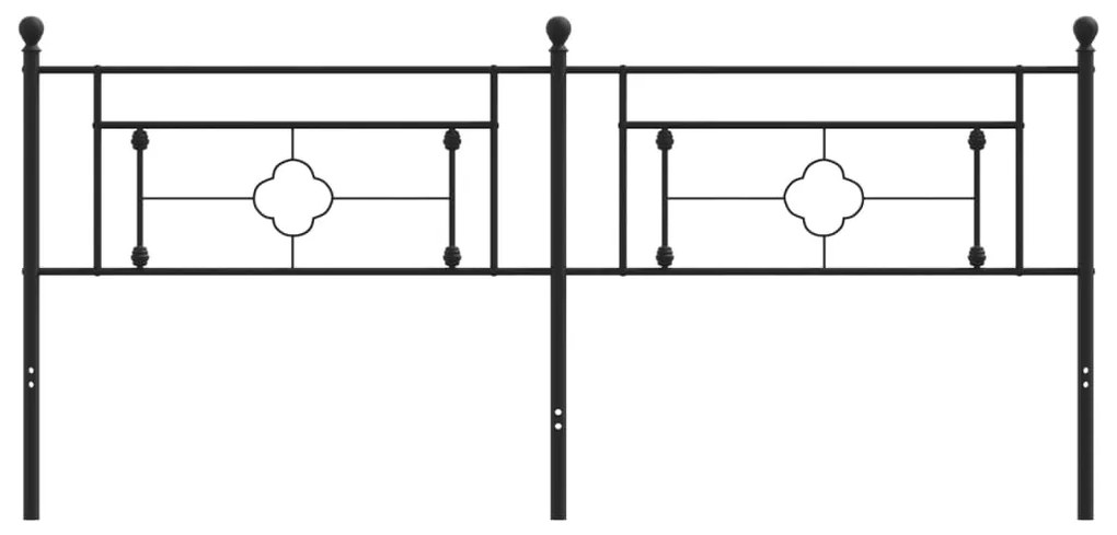 Testiera in Metallo Nero 200 cm