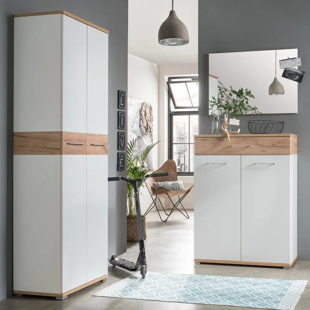 Scarpiera bianca naturale con cassetti in rovere Topix - Germania