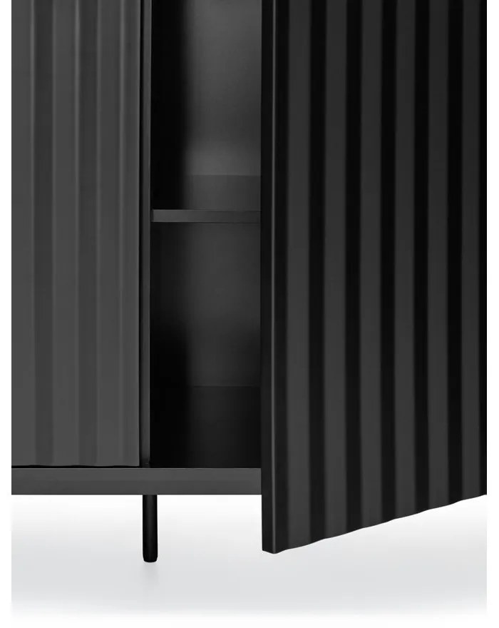 Cassettiera bassa nera 211x80 cm Sierra - Teulat
