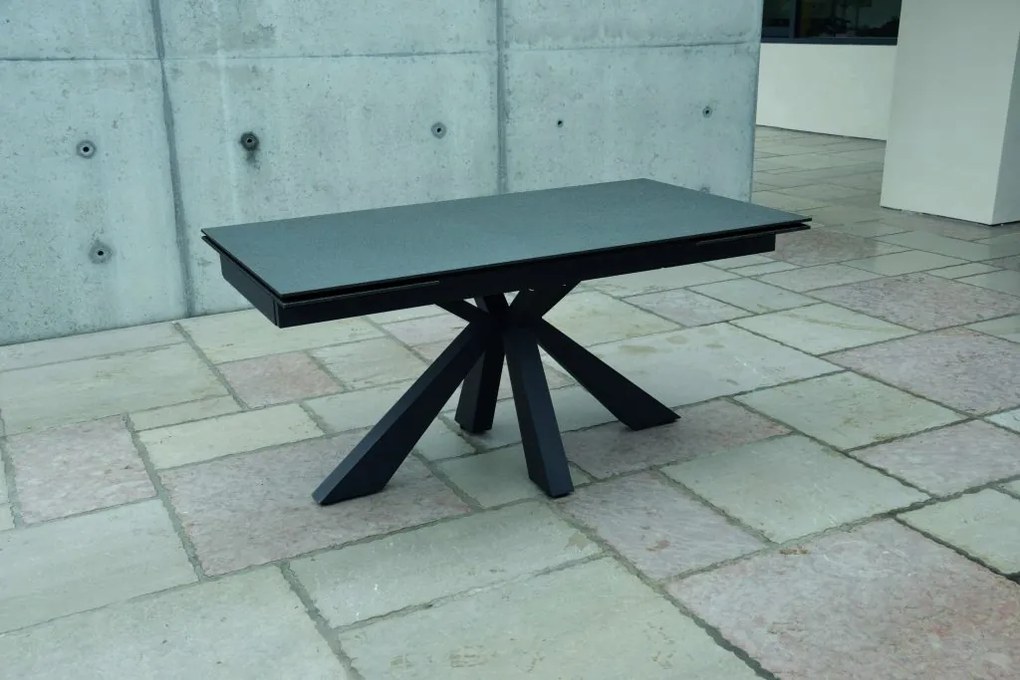 Tavolo MANHATTAN vetroceramica effetto pietra nera 160&#215;90 cm &#8211; 240&#215;90 cm