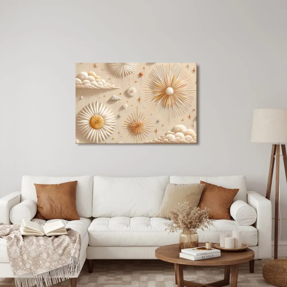 Quadro su tela – Cielo stellato e sole