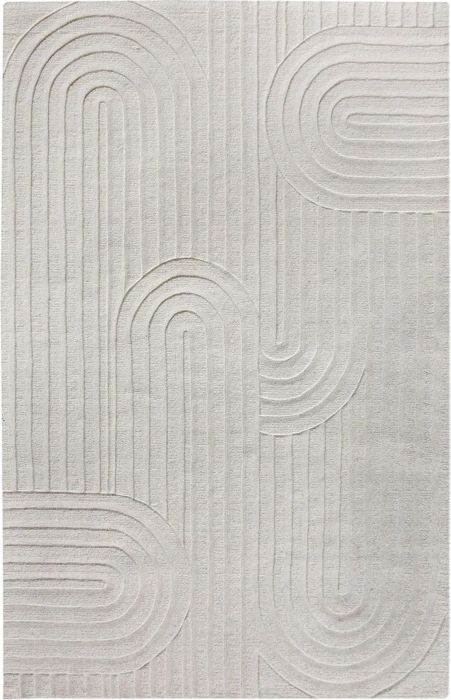 VALLEY - tappeto in lana avorio con decoro