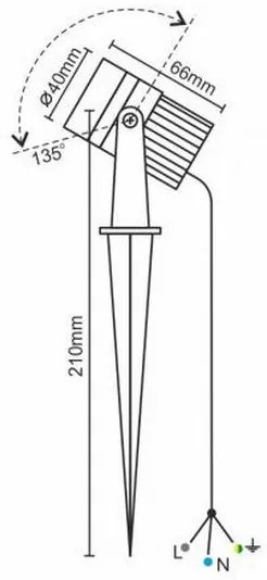 Lampada LED da esterno LED/3W/230V 4000K IP67 nero
