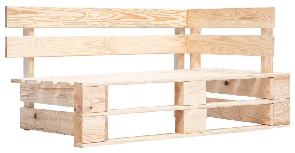 Divano angolare da giardino su pallet legno di pino impregnato