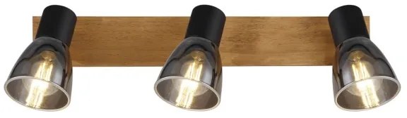 Globo 54307-3W - Luce Spot CLAUDE 3xE14/40W/230V nero/legno