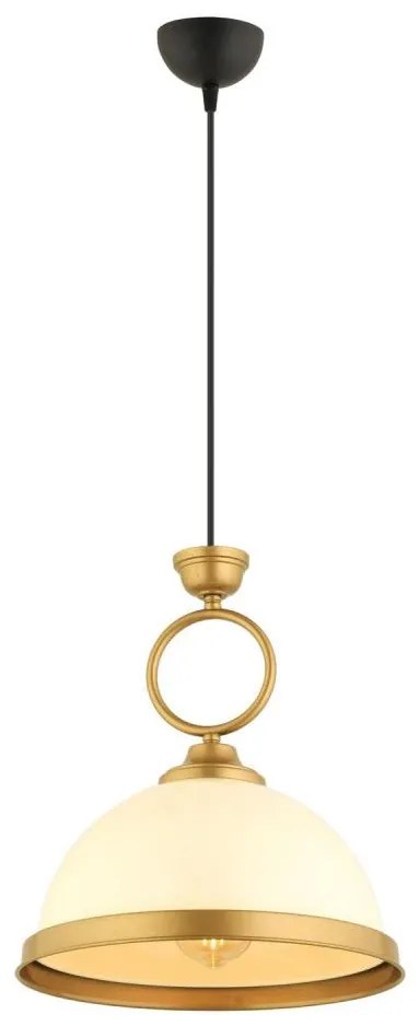 Lampadario a sospensione su cavo MONZA 1xE27/40W/230V diametro 26 cm crema/bronzo