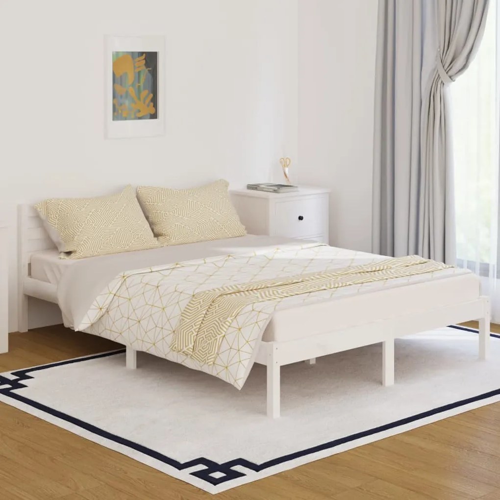 Giroletto İn Legno Massello Di Pino 140x200 Cm Bianco /