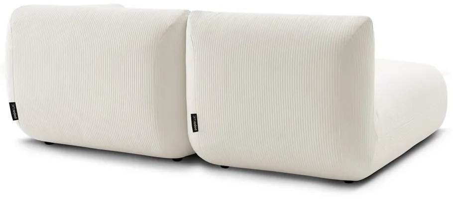 Divano angolare in velluto a coste bianco (angolo sinistro) Lecomte - Bobochic Paris