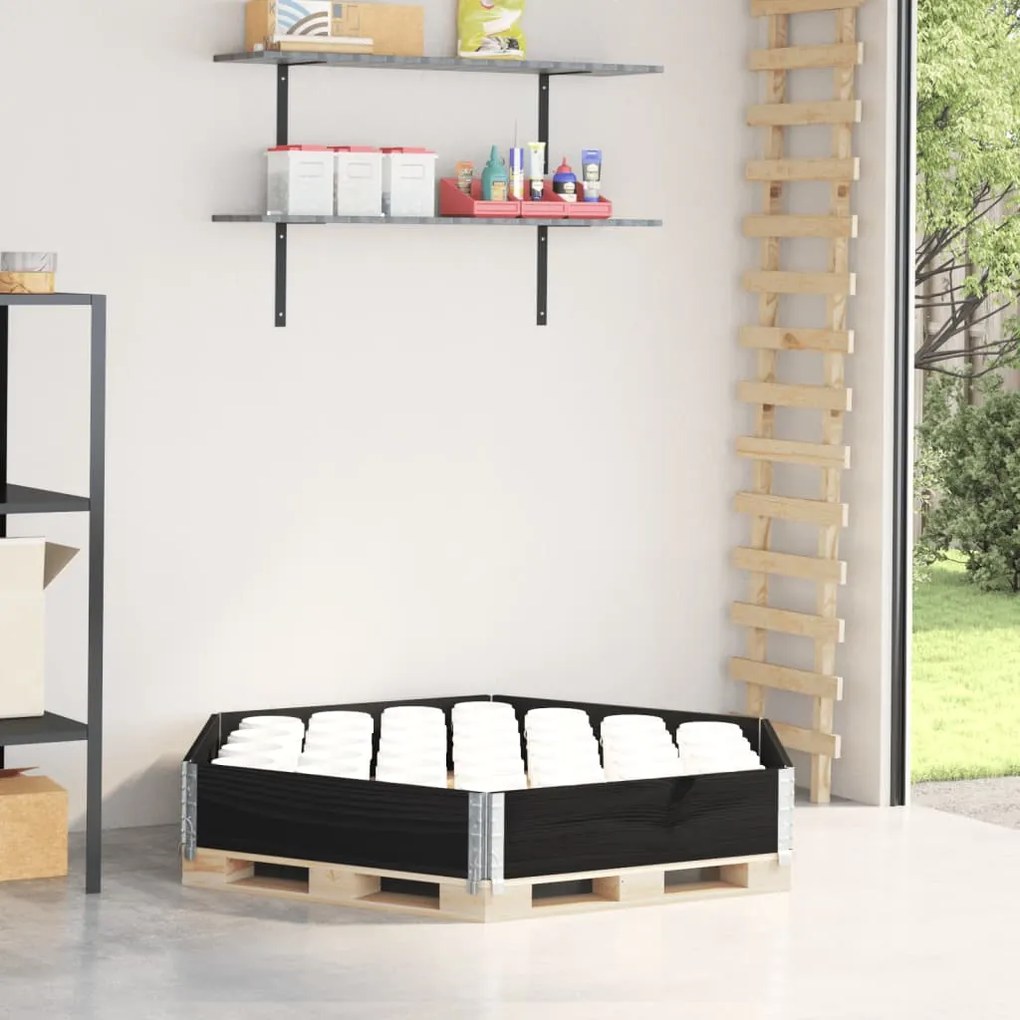 Fioriera Rialzata Esagonale Nera 160x160cm Legno Di Pino /