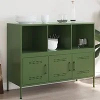 Credenza Verde Oliva 100,5x39x79cm in Acciaio Laminato a Freddo 843094