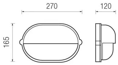 Delta Ovale Led Con Griglia 13W 4000°K