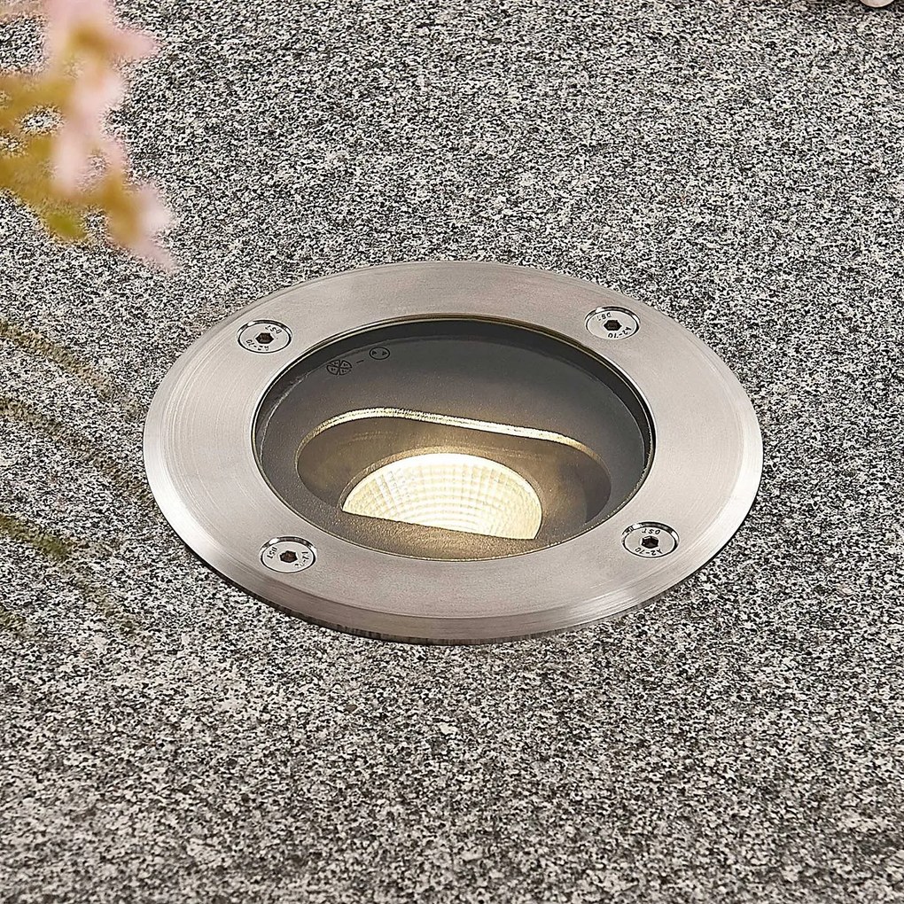 Lucande Lampada da incasso per pavimento a LED Doris, acciaio inox