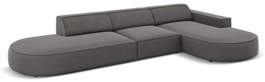 Divano angolare in velluto grigio (angolo destro) Jodie - Micadoni Home