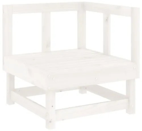 Set Salotto da Giardino 7 pz Bianco in Legno Massello di Pino