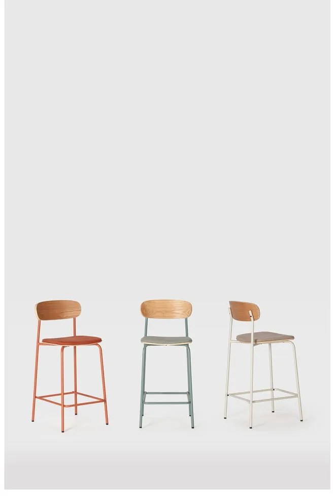 Set di 2 sgabelli da bar in colore beige-naturale (altezza seduta 66 cm) Adriana - Marckeric