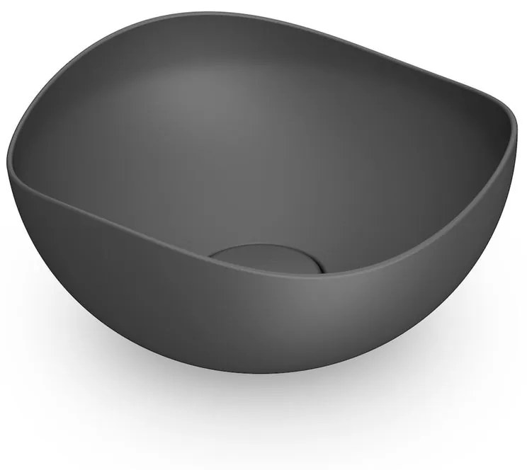Lavabo da appoggio irregolare in ceramica nero