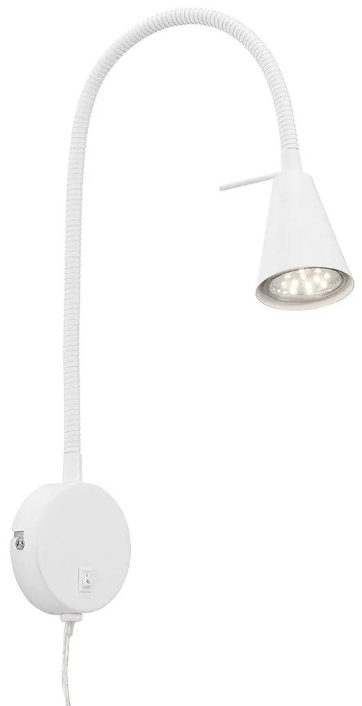 Applique Contemporanea Tusa Metallo Bianco 1 Luce Gu10 3000K