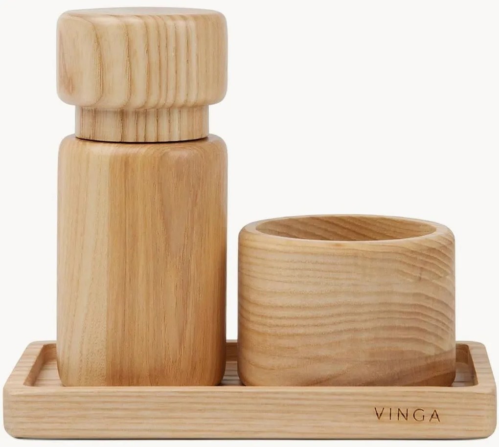 Kit sale e pepe in legno Retro, set da 3