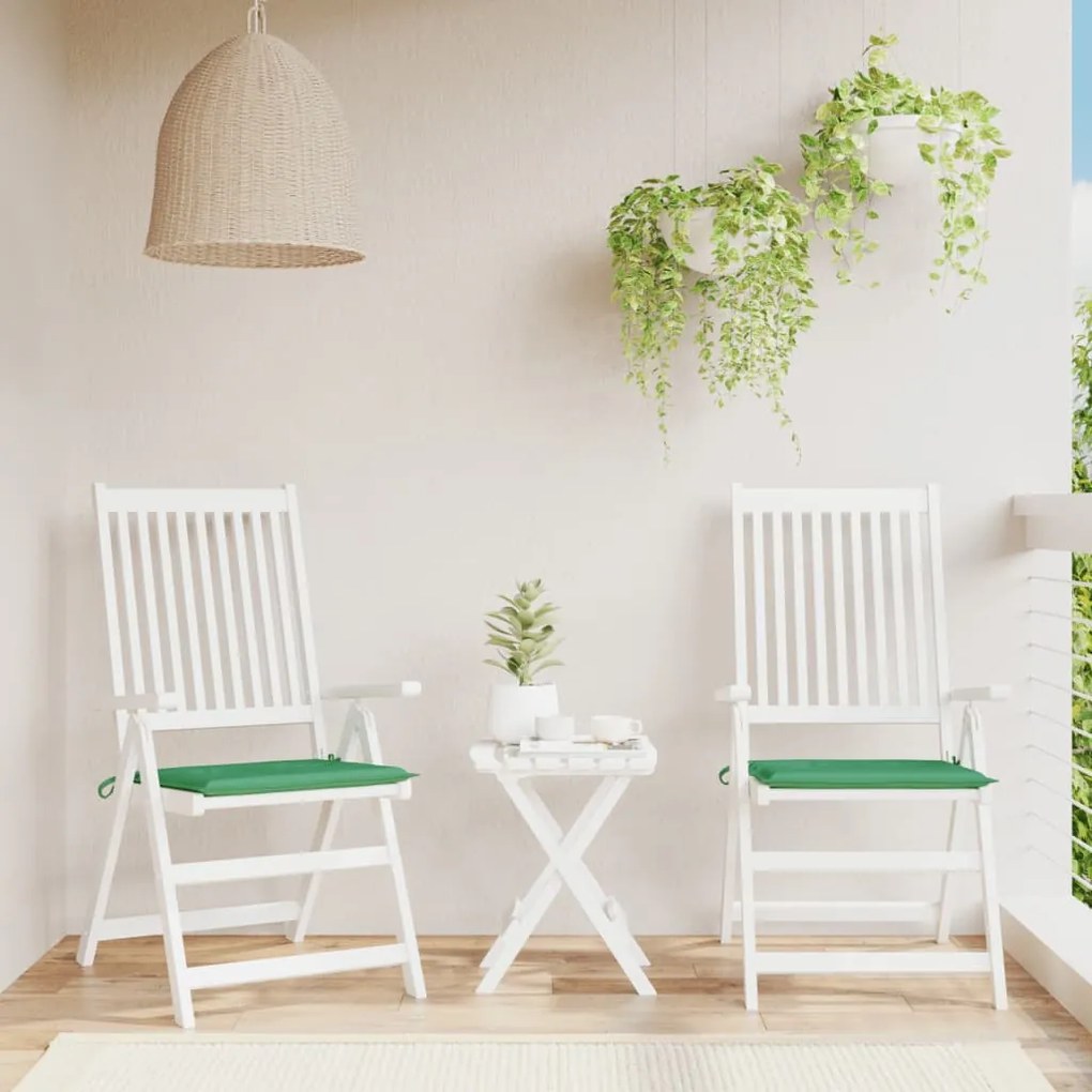 Cuscini Per Sedia 2 Pz Verdi 50x50x3 Cm İn Tessuto Oxford /