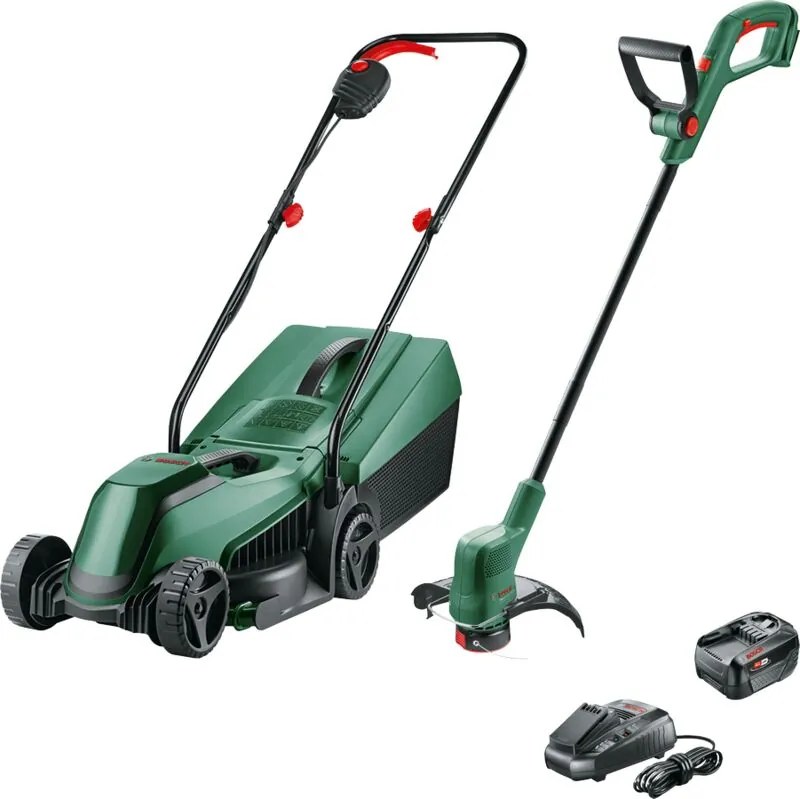 Bosch - Kit 18V Tosatrice EasyMower + EasyGrassCut + x1 Batteria 4,0 Ah e Caricatore
