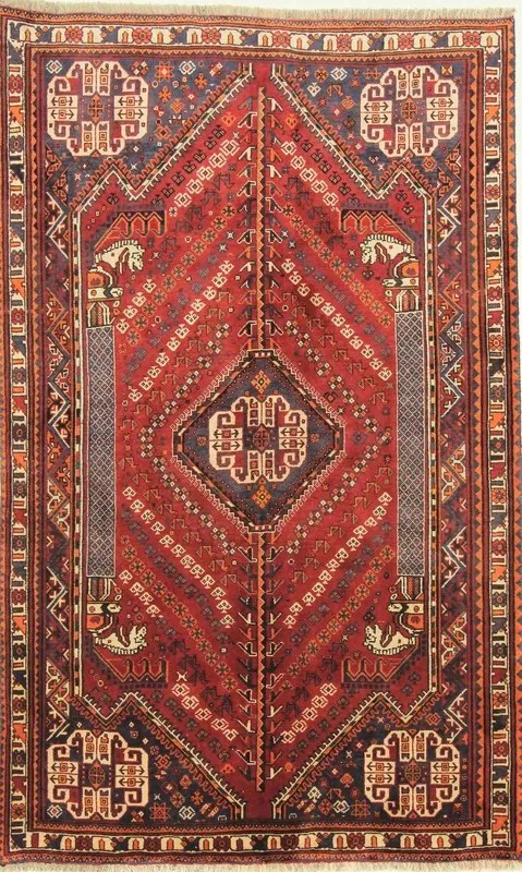 Gashghai Tappeto 160x260 Rosso (Iran) Annodato A Mano