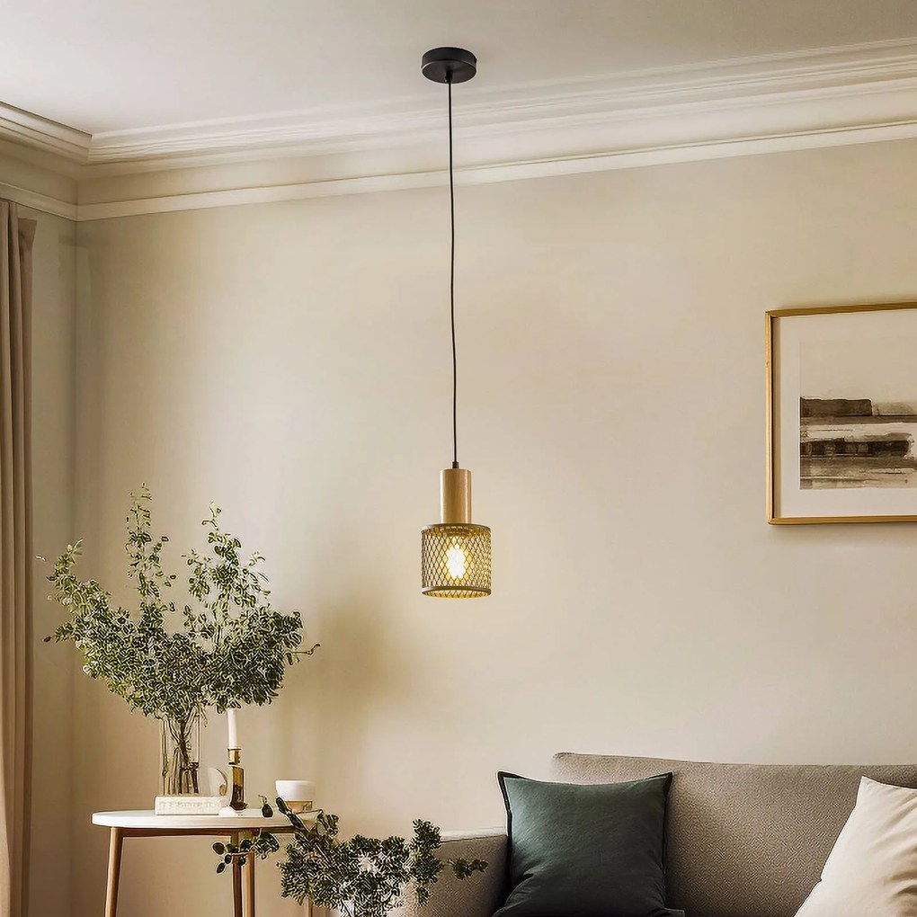 Eko-Light Lampada a sospensione Sobresa con paralume a griglia, 1 luce