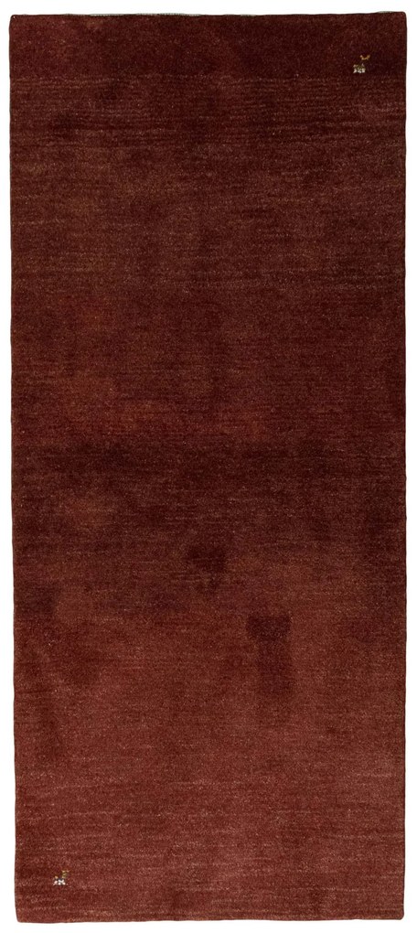 Gabbeh Tappeto 90x200 Rosso (Iran) Annodato A Mano