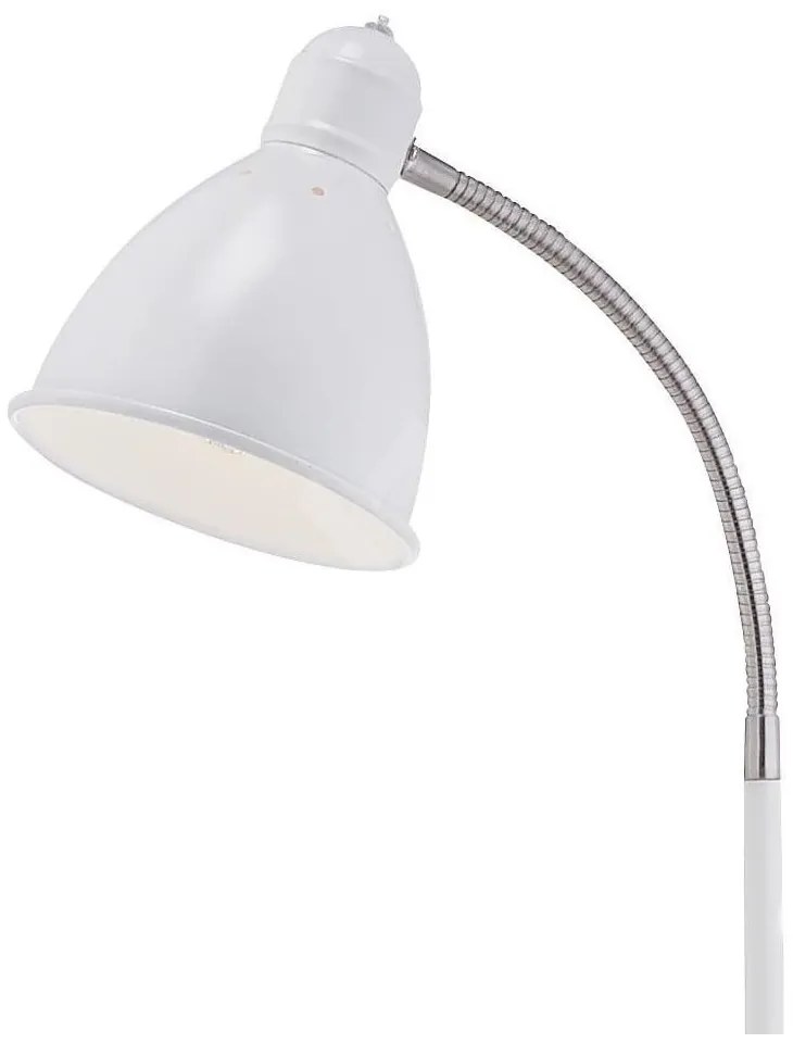 Lampada da terra bianca/argentata con paralume in metallo (altezza totale 145 cm) Nitta – Markslöjd