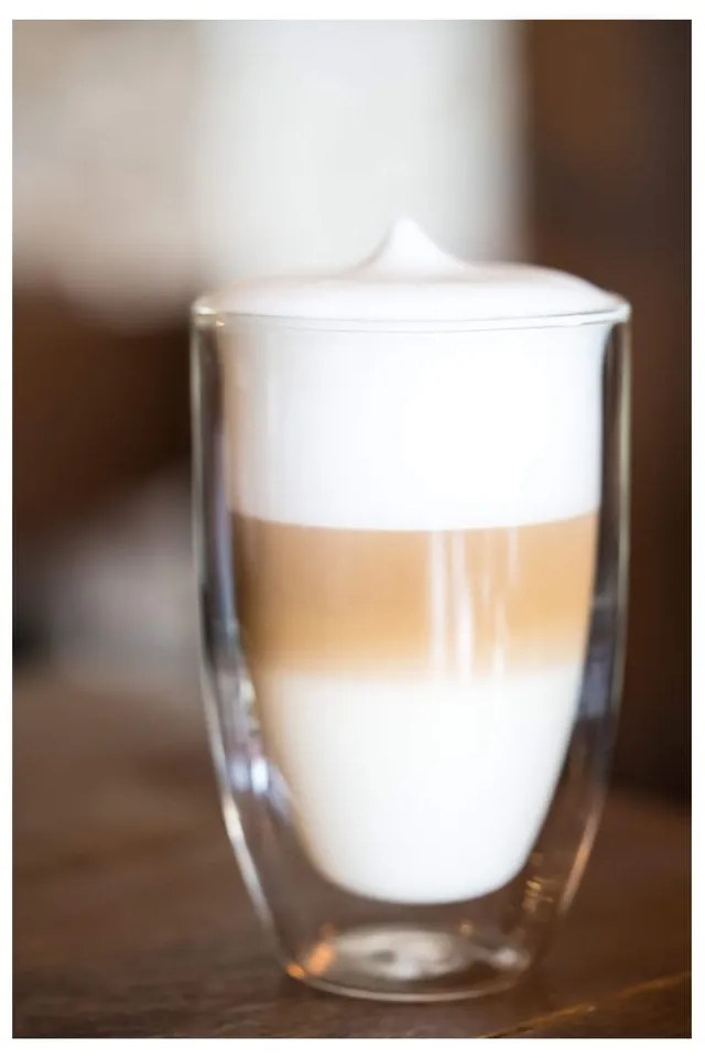 Tazze in set con parete doppia/da latte in vetro 6 pz 350 ml – Vialli Design