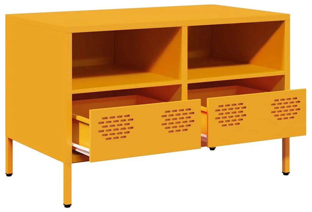 Mobile tv giallo senape 68x39x43,5cm acciaio laminato a freddo