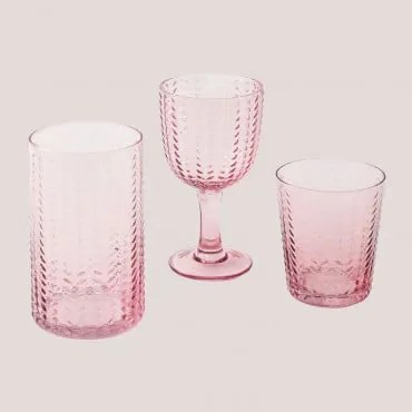 Cristalleria 12 pezzi Cristi Rosa - Sklum